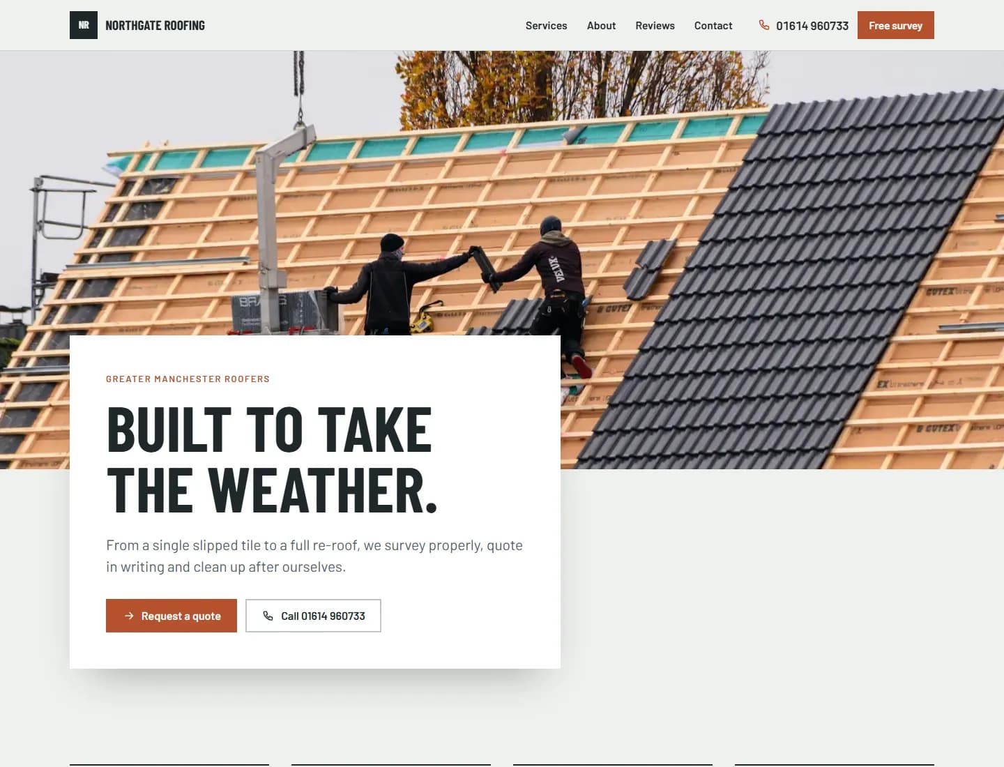 Roofing website concept: Northgate Roofing